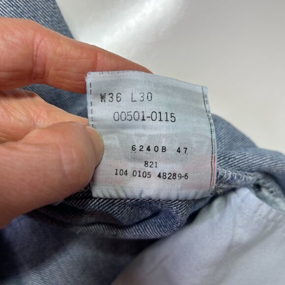 Levi's Men's 501 Blue Jeans Meas. 35x28.5" Button-Fly 100% Cotton Made in Mexico - Picture 7 of 16